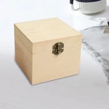 Дървена кутия за съхранение Настолна за жени момичета с капак DIY Home Supplies Многофункционална премиум сватбена подаръчна кутия за грим
