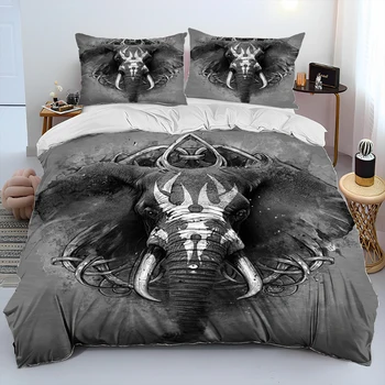 Elephant Ganesha Series Comforter Bedding Set,Duvet Cover Bed Set Quilt Cover Pillowcase,King Queen Size Bedding Set Adult Kids