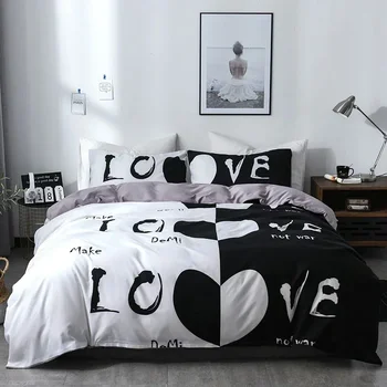 Спално бельо Duvet Cover Set с любов сърце утешител юрган и калъфка за възглавница Twin/Queen/King размер спално бельо Начало Хотел Употреба