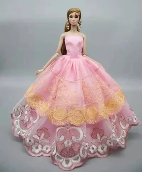 1:6 Розов цветен разстояние рамо дантела сватбено тържество рокля за кукла Барби кукла дрехи принцеса рокли 1/6 BJD кукла аксесоари играчки