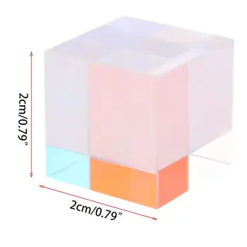 Colorful Combiner Splitter Cross Dichroic Cube RGB призма Оптично стъкло Триъгълна призма за преподаване на физика на светлинния спектър