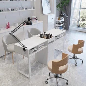 Модерна маса за маникюр Професионална търговска станция Mesa нокти маса дизайнер Nailtech Nageltisch нокти бар мебели CY50NT