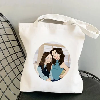 Голяма пазарска чанта Дамска платнена чанта Купувач Gilmore Girls Luke's Printed women Harajuku shopper handbag Shoulder shopping bag